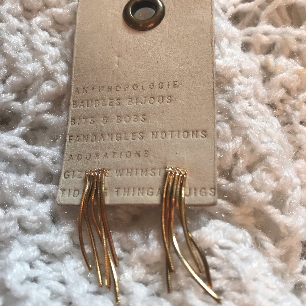 NWT Anthropologie gold dangle earrings - Picture 2 of 2